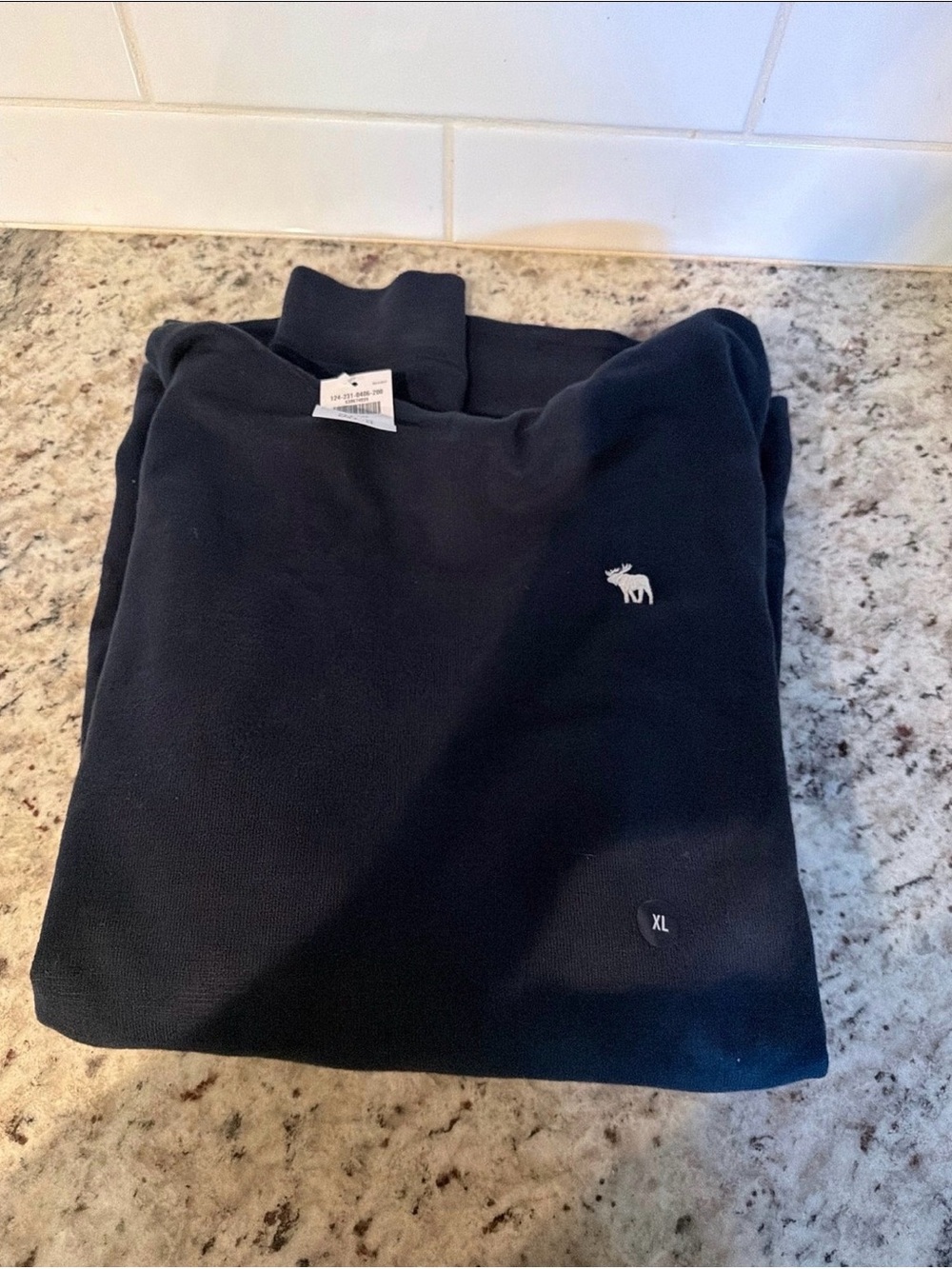Abercrombie & Fitch Black hoodie thermal with Small Logo NWT